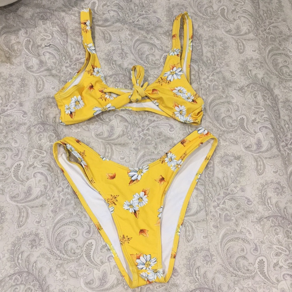 Yellow floral swimsuit